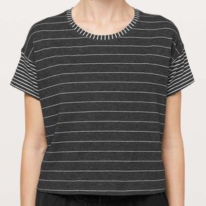 Lululemon Striped Cates Cropped Tee